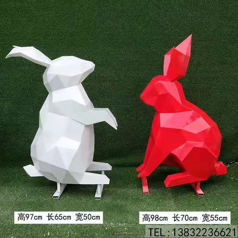 厂家现货不锈钢动物兔子牛雕塑公园动物园景观雕塑价格