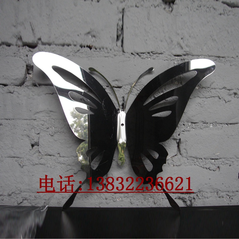 铁艺镜面不锈钢蝴蝶雕塑制作