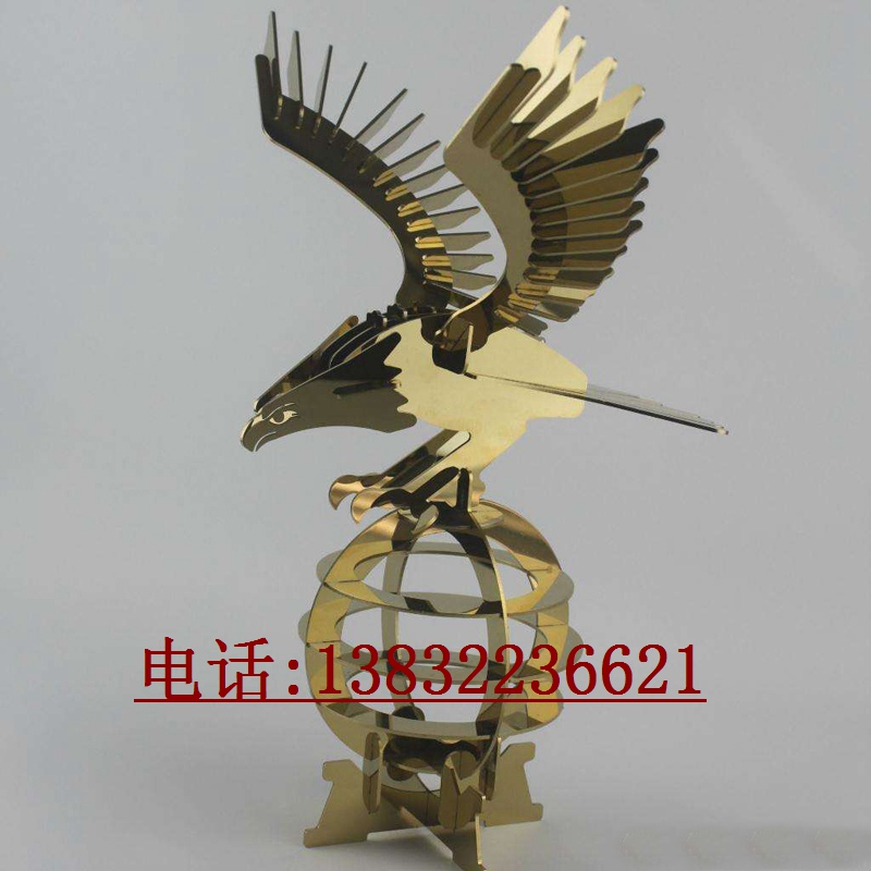 不锈钢仿铜抽象金属鹰雕塑厂家